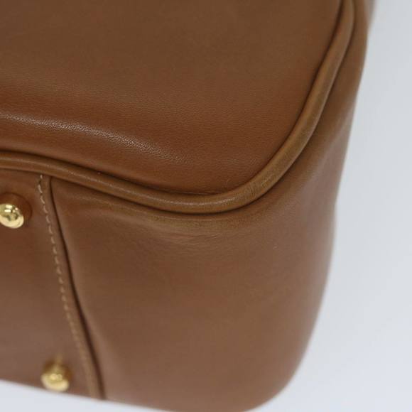 GUCCI Web Sherry Line Hand Bag Leather 2way Brown Red Green Auth 62520 - Picture 12 of 16